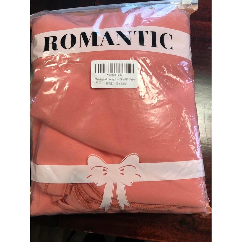 Peach/Salmon Wedding Arch Drapes 29x20 - 2 panels NEW